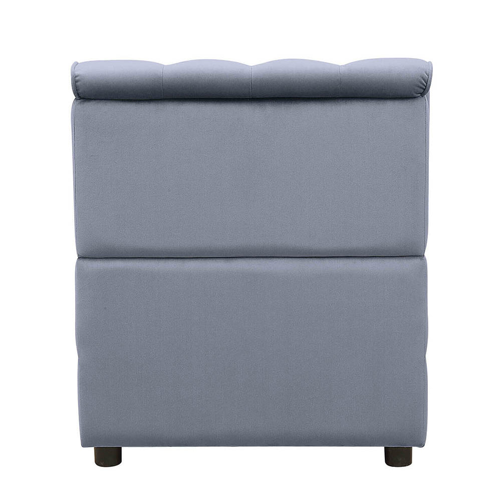 Grey Modular Armless Chair Grey Primary Living Space Luxury Pine Velvet