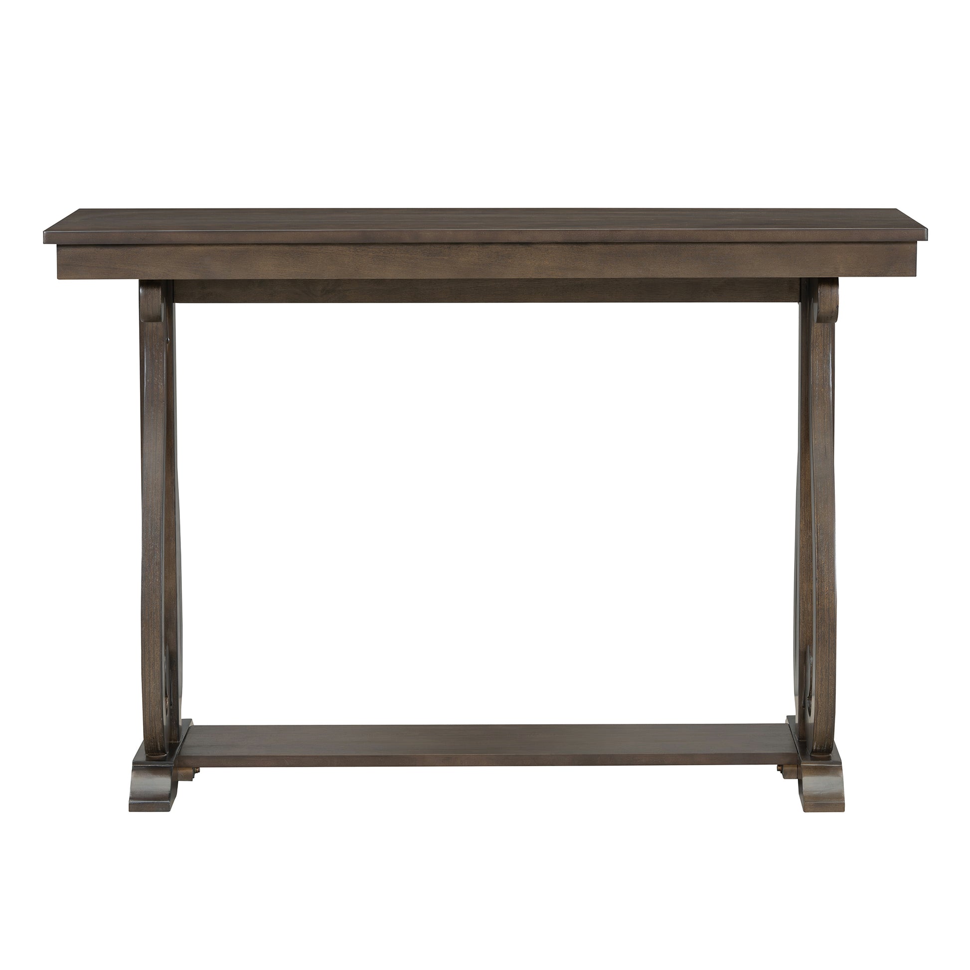 48 Inch Rustic Vintage Console Tablefarmhouse Style Entryway Table With Open Shelf And Sturdy Construction For Entryway And Living Room Walnut Walnut Distressed Finish Primary Living Space Antique,Rustic,Vintage Open Storage Console Tables Brushed