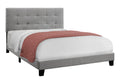 Bed, Queen Size, Bedroom, Upholstered, Grey Linen Look, Transitional Grey Foam Solid Wood Mdf