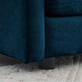 Chenille Two Seater Sofa With 1 Footrest, 2 Seater L Shaped Sectional With Ottoman,Loveseat With Ottoman For Small Living Space,Blue Chenille Blue Chenille 2 Seat