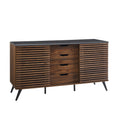 Contemporary Sliding Slat Door Sideboard Ebony