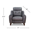 Torino Power Headrest, Lumbar, Zero Gravity Waxy Pull Up Leather Recliner Gray Memory Foam Genuine Leather