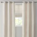 Basketweave Room Darkening Cordless Roman Shade Ivory Polyester