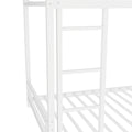 Metal Twin Over Twin Bunk Bed Heavy Duty Sturdy Metal Noise Reduced Safety Guardrail No Box Spring Needed,White Twin White Metal Metal