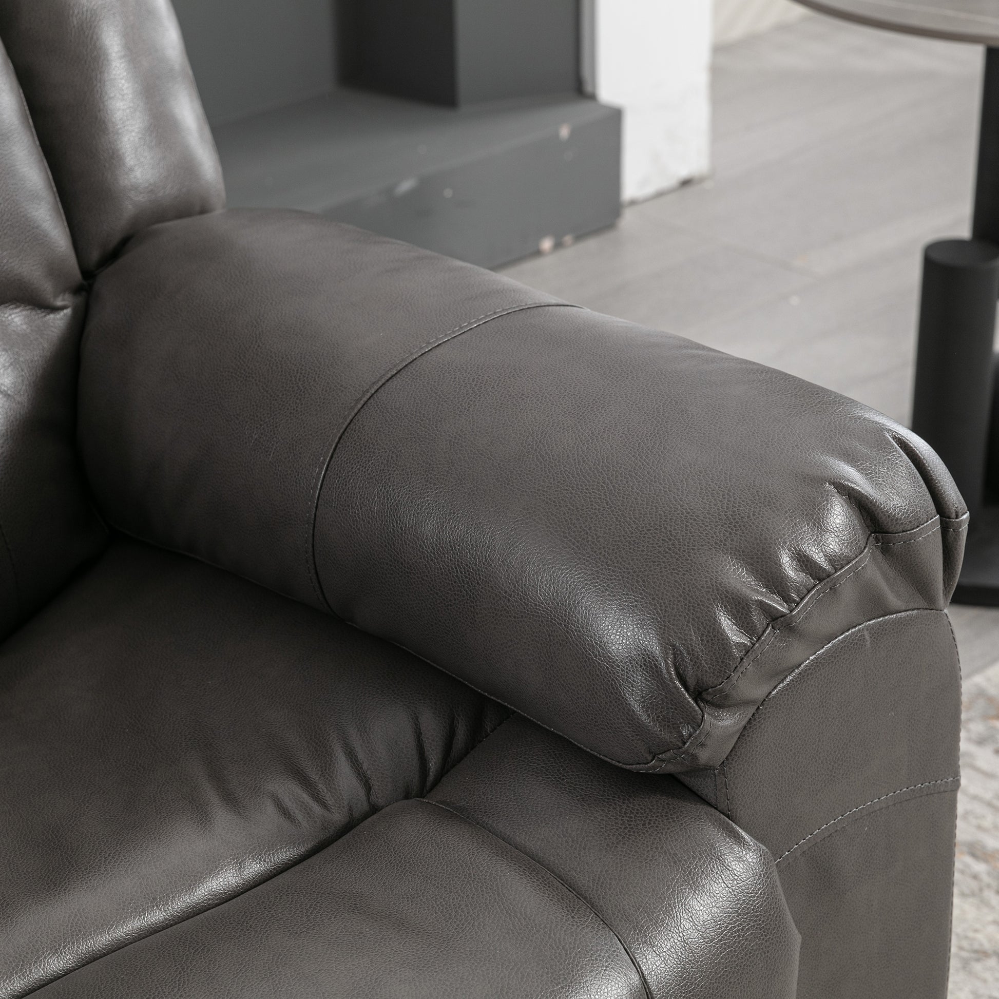 360 Swivel And Rocking Home Theater Recliner Manual Recliner Chair With Wide Armrest For Living Room,Bedroom, Grey Grey Foam Pu