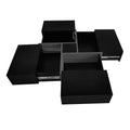 Unique Design Coffee Table With 4 Hidden Storage Compartments, Square Cocktail Table With Extendable Sliding Tabletop, Uv High Gloss Design Center Table For Living Room, 31.5