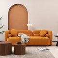 Luxury Modern Couch For Living Room, Chenille Upholstered Comfy Couch For Apartment Home Office, 3 Seater Orange Brown Chenille Wood Primary Living Space Minimalist Eucalyptus Foam Fabric 3 Seat