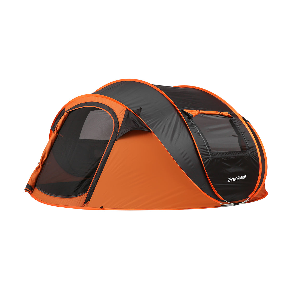5 8 Person Black Orange Pop Up Camping Boat Tent Black Cream Polyethylene