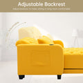 Coolmore Multifunctional Living Room Leisure Chaise Lounge Barry Tufted Comfy Armchair Wireless Charging, Smooth Reclining Backrest & Lumbar Pillow For Home Apartment Yellow Linen Yellow Foam Linen