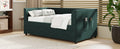 Twin Size Upholstered Velvet Tufted Daybed With Trundle, Green Box Spring Not Required Twin Green Wood Daybeds Velvet Solid Wood Mdf,Velvet