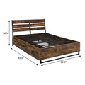 Rustic Oak And Black Storage Bed With 6 Drawers Box Spring Not Required Queen Rustic Wood Bedroom Industrial Storage Included Wood Paper