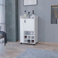 Farson Bar Cart With 2 Side Shelf, 6 Built In Wine Rack And Casters White Primary Living Space Contemporary Pine Particle Board Engineered Wood