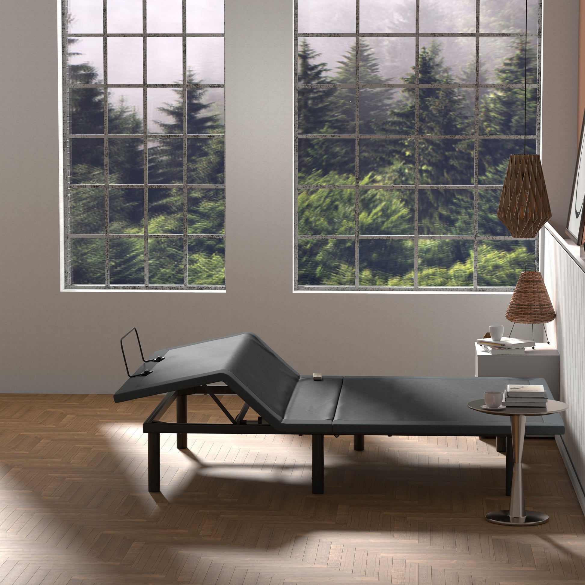 Btx4 Twin Xl Adjustable Bed Base With Head And Foot Position Adjustment Box Spring Not Required Twin Xl Black Grey Steel