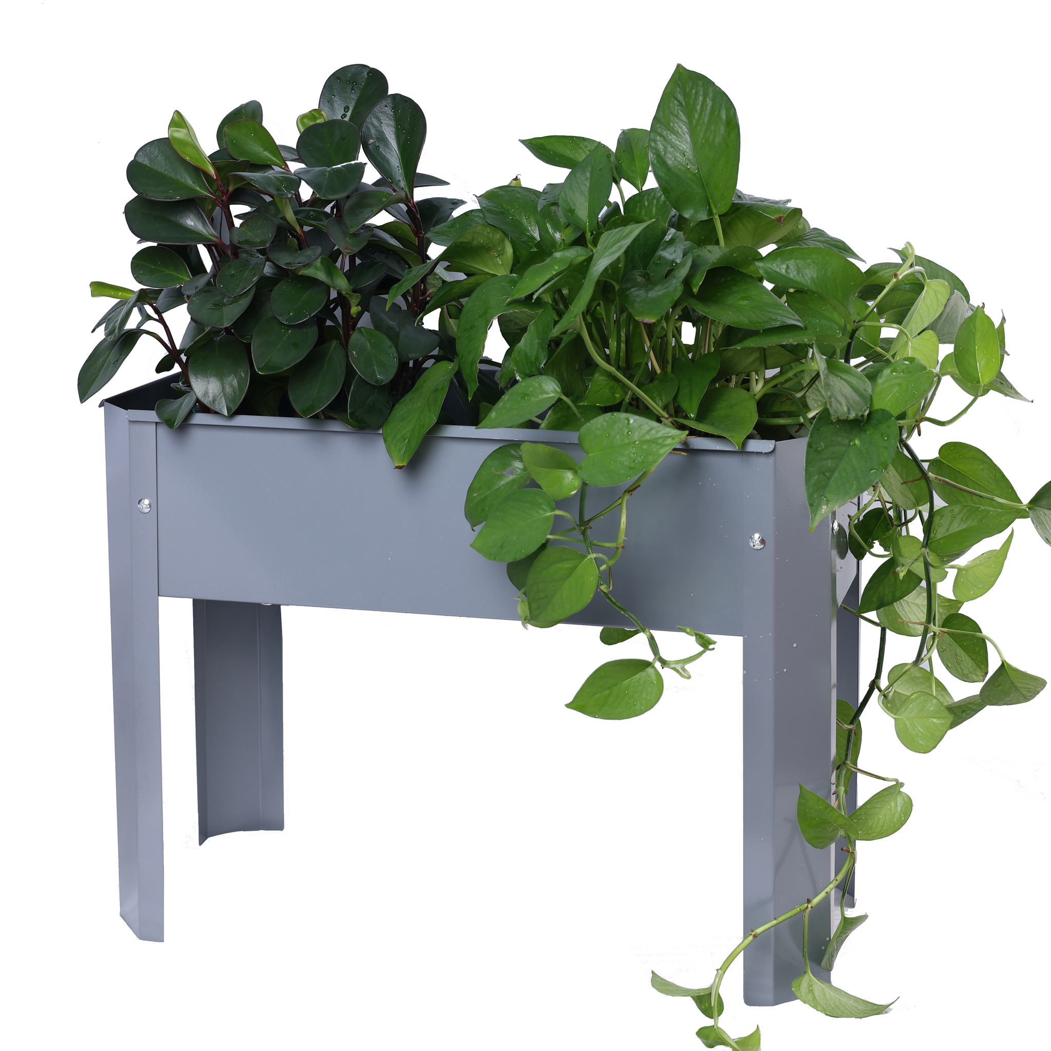 Elevated Garden Bed, Metal Elevated Outdoor Flowerpot Box, Suitable For Backyard And Terrace, Large Flowerpot, Suitable For Vegetable And Flower Grey Steel