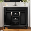 36'' Bathroom Vanity With Top Sink, Modern Bathroom Storage Cabinet With 2 Soft Closing Doors And 2 Drawers, Single Sink Bathroom Vanity Black Bathroom Modern Mdf Ceramic,Solid Wood Mdf