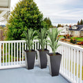 Outsunny Set Of 3 Tall Planters With Drainage Hole, 28