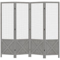 Homcom 4 Panel Room Divider, 4.7 Ft Tall Wood Indoor Portable Folding Privacy Screens, Partition Wall Divider For Home Office, Distressed Gray Gray Wood