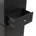 Tall Bathroom Storage Cabinet, Freestanding Storage Cabinet With Drawer And Adjustable Shelf, Mdf Board With Painted Finish, Black Black Mdf