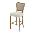 Barstool Set Of 2 Dark Brown Fabric