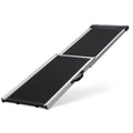 Foldable Aluminum Dog Car Step Ramp, Dog Ramp Climbing Ladder With Pvc Handle, Non Slip Foot Mats For Most Sized Dogs, Pet Ramp Ladder, Black Black Dog Aluminium Alloy,Polypropylene