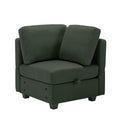 Contemporary Modern Chic Upholstered Fabric Sofa With Storage Seats And Storage Ottomans, 2 Seater Sofa Fabric Couch With Adjustable Arms And Backs For Living Room Green Green Polyester 2 Seat