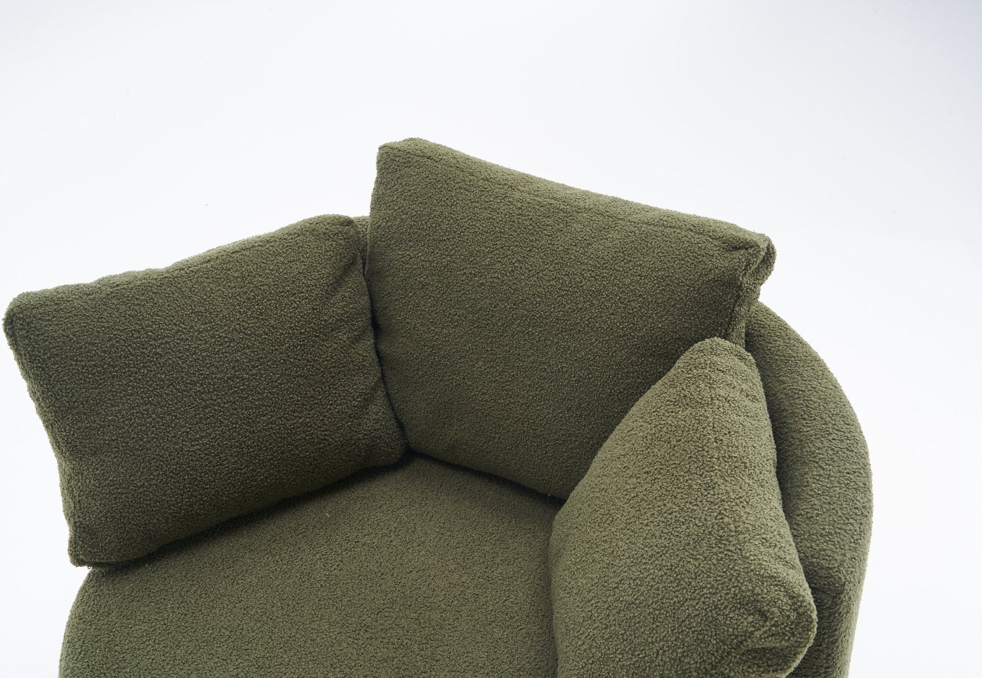 029 Teddy Fabric Swivel And Storage Chair With Back Cushion For Living Room,Green Green Primary Living Space Modern Foam Teddy
