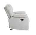 Modern Reclining Chair Gray Chenille Upholstered Pillowtop Arms Solid Wood Frame 1Pc Living Room Furniture Gentle Gliding Motion Recliner Gray Chenille Wood Primary Living Space Pillow Top Arms Solid Wood