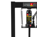 Hydraulic 6 Ton H Frame Garage Floor Adjustable Shop Press With Plates, 6T, Black Black Steel