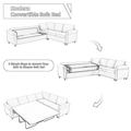 Arrived Sleeper Sofa, 2 In 1 Pull Out Couch Bed,6 Seater Sofa Bed, L Shaped Sleeper Sectional Sofa Couch,Riveted Sofa,104'' Large Combined Sofa Bed In Living Room, Beige Beige Polyester Wood Primary Living Space Medium Soft Cushion Back Modern Polyester