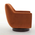 U Shaped Fully Assembled Swivel Chair Velvet Accent Chair Armchair Round Barrel Chair For Living Room Bedroom, Burnt Orange Burnt Orange Velvet