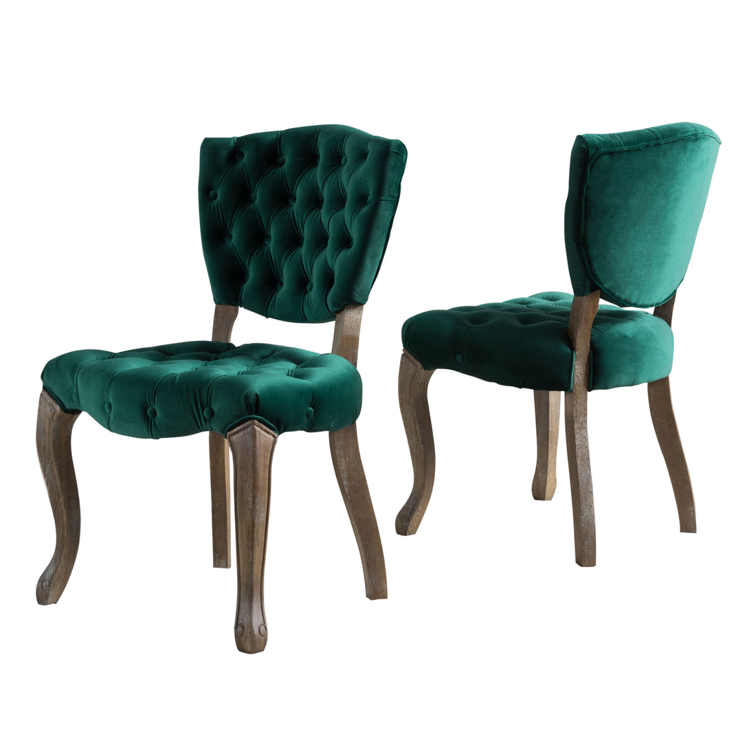 Kd Tufted Chair Wthr Dark Green Velvet