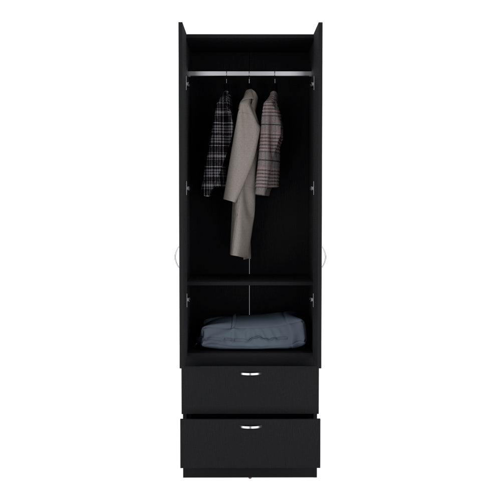 Armoire Marlton, Bedroom, Black Black Particle Board Engineered Wood