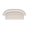 Jared Roll Arm Tufted Bench Settee, Sky Neutral Beige Polyester Beige Foam Polyester