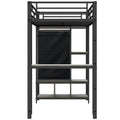 Twin Size Metal Loft Bed With Built In Wardrobe, Desk And Shelves, Black Expected Arrival Time: 9.3 Box Spring Not Required Twin Black Mdf Metal