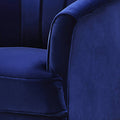 Blue And Gold Tufted Back Accent Chair Blue Primary Living Space Modern Eucalyptus Wood Fabric