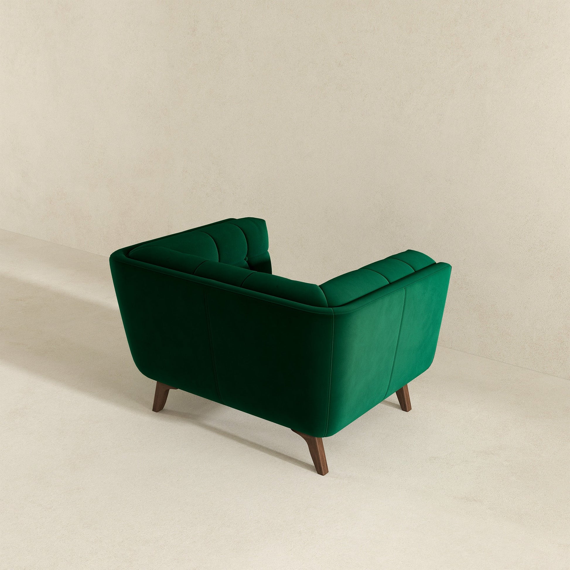 Addison Lounge Chair Dark Green Velvet Dark Green,Wood Brown Velvet Wood Tufted Back Walnut Solid Wood,Velvet