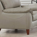 Lara Leather Chair Stone Gray Memory Foam Genuine Leather