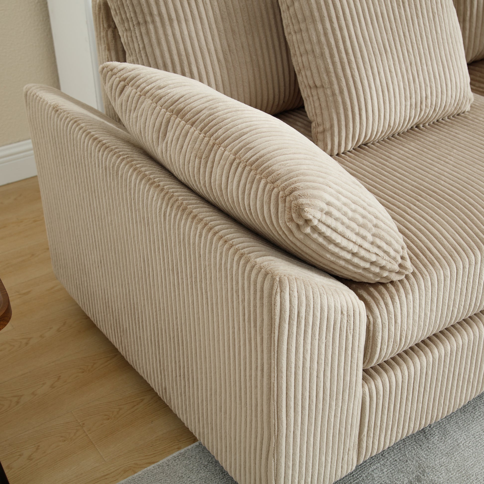 Oversized Modular Sectional Sofa Couch Set,L Shaped Sofa Sectional, 5 Seater Sofa For Living Room Corduroy Upholstered Sofa Set With 7 Free Pillowsbrown Brown Fabric 5 Seat