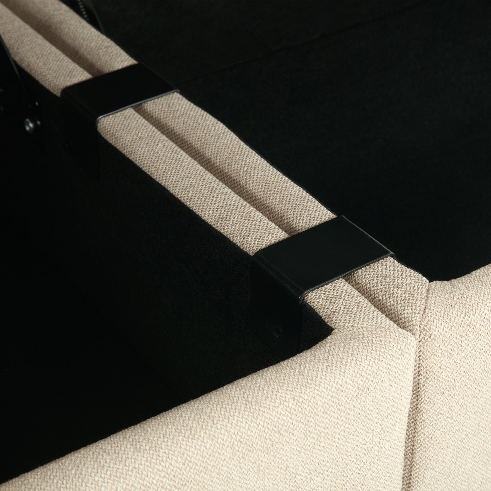 Space Saving Small Sectional Sofa With Ottoman, 2 Seater Sofa With 1 Ottoman, All Seats And Ottomans With Storage Function Beige Beige Fabric 2 Seat