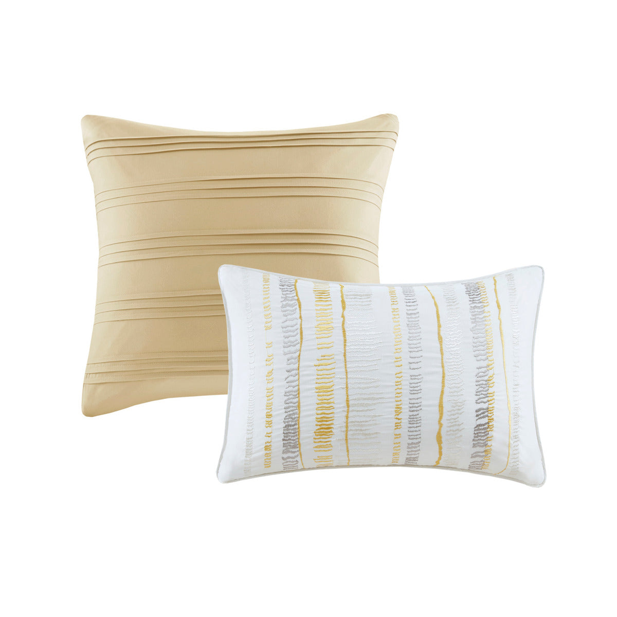 8 Piece Printed Seersucker Comforter And Quilt Set Collection Yellow King Cal King King Yellow Polyester