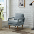 Mid Century Armchair2Pcs, Accent Chair With Wood Legs & Soft Cushion For Living Room, Bedroom, Home Office, Study, Dim Grey Grey Foam Wood Fabric