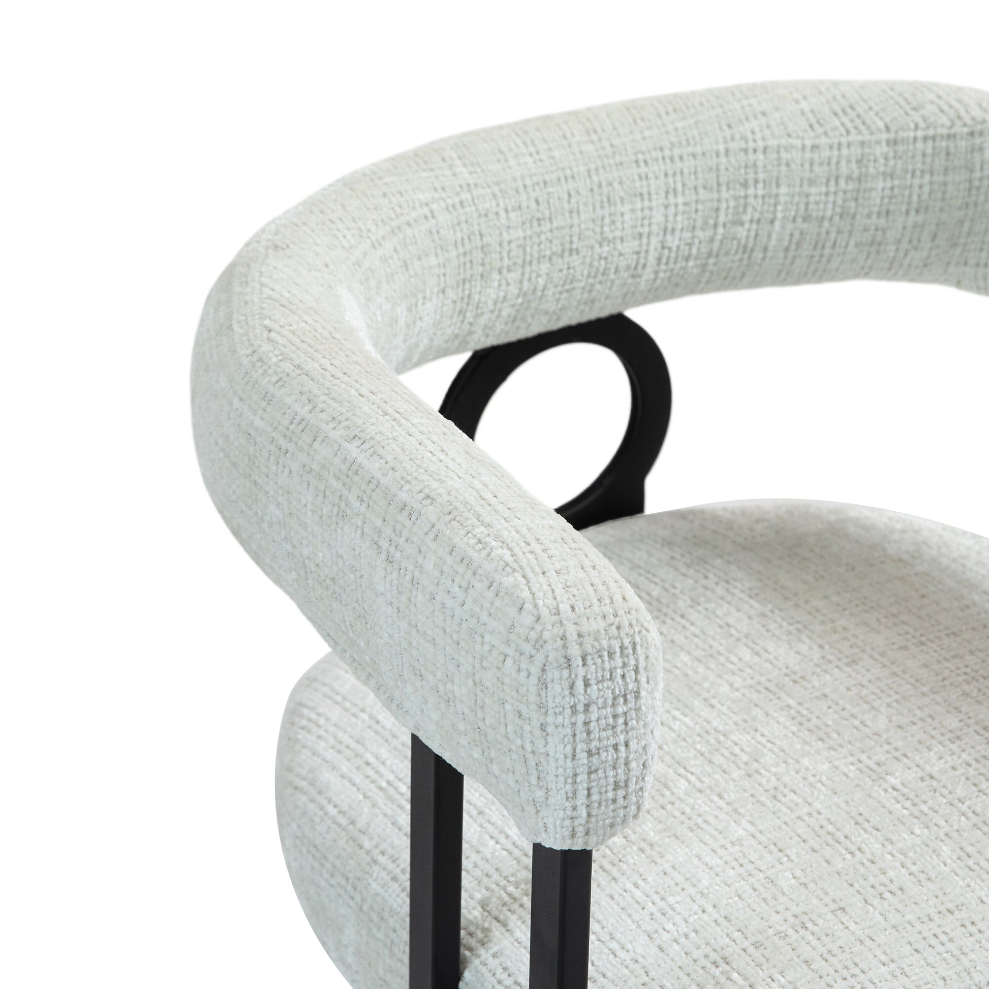 Coolmore Bar Stools Set Of 2, Modern Bar Stool With Back, Black Metal Frames, Upholstered Bar Stools For Kitchen Island, Pub, Club Beige Chenille Beige Dining Room Foam Chenille