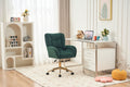 005 Velvet Fabric 360 Swivel Home Office Chair With Gold Metal Base And Universal Wheels,Green Solid Green Office Sponge Wipe Clean Modern Office Chairs Tufted Back Foam Swivel Velvet