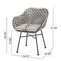 Herbert Chair Black Pe Rattan Iron Waterproof Fabric