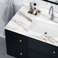 43 Inch Marble Vanity Top, Bathroom Vanity Top With Undermount Rectangular Middle Sink And 4