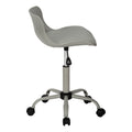 Office Chair, Adjustable Height, Swivel, Ergonomic, Computer Desk, Work, Juvenile, Grey Leather Look, Grey Metal, Contemporary, Modern Grey Foam Metal