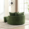 Orisfur. 360 Swivel Accent Barrel Chair With Storage Ottoman & 4 Pillows, Modern Chenille Leisure Chair Round Accent For Living Room, Green Green Foam Chenille