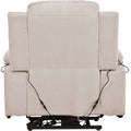 Massage Recliner,Power Lift Chair For Elderly With Adjustable Massage And Heating Function,Recliner Chair With Infinite Position And Side Pocket For Living Room ,Beige Beige Foam Linen