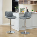 Counter Height Bar Stools Kitchen Island Barstools Adjustable Swivel Counter Stool Bar Height Island Chairs With Back,Set Of 2,Gray Gray Dining Room Modern Bar Stools Set Of 2 Foam Pu Leather