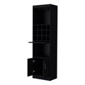 Lowa Bar Cabinet Multistorage With Wine Storage Vertical 5 Or More Spaces Black Open Storage Space Contemporary,Modern Pine Particle Board Engineered Wood